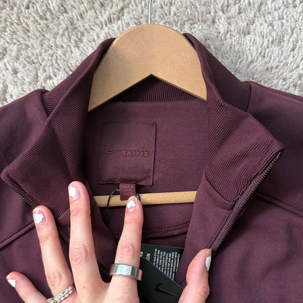 Skims Matte Tricot Oversized Track Jacket - Picture 7 of 8